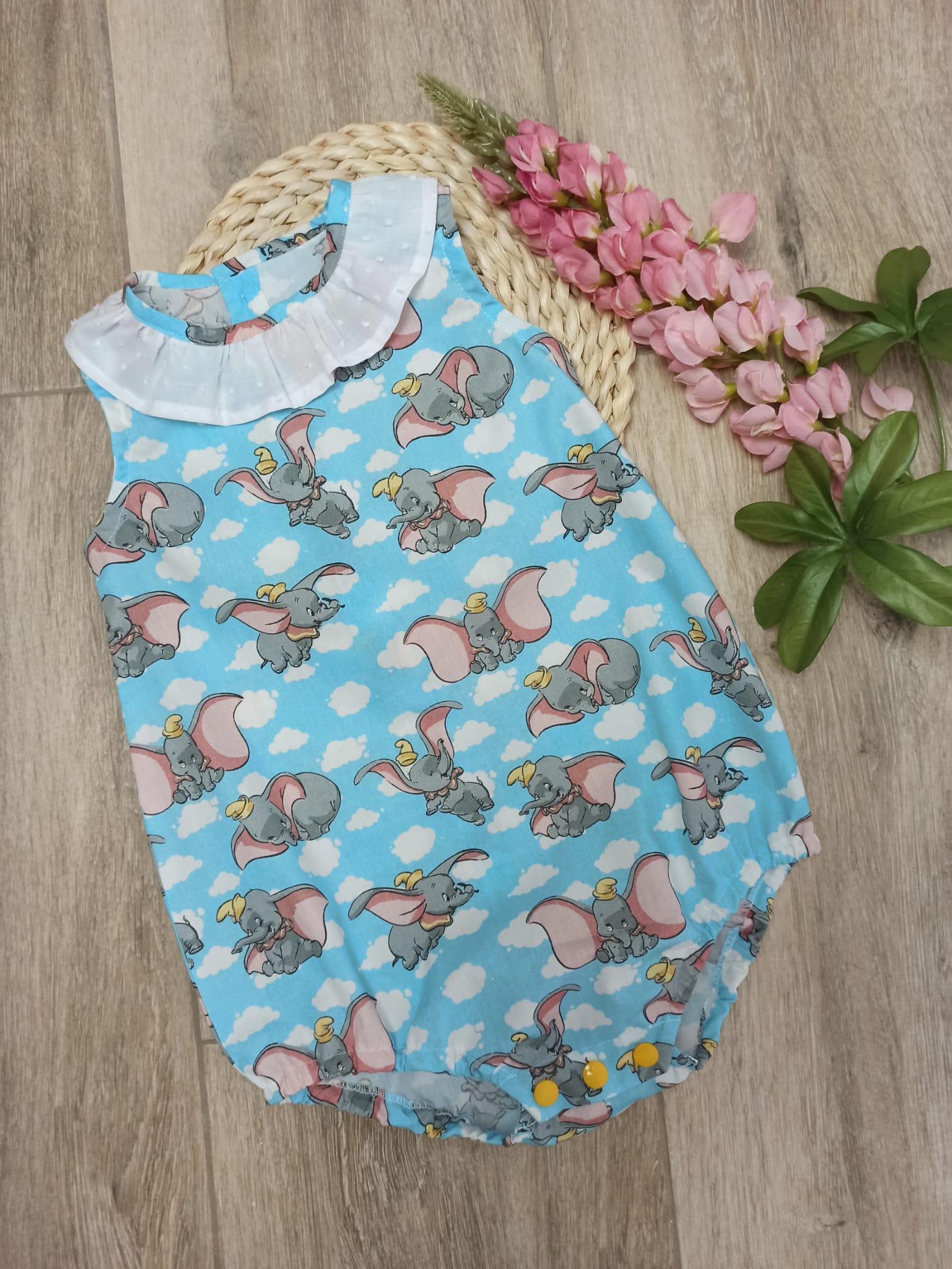 Pelele bebe con cuello fruncido - Imagen 2